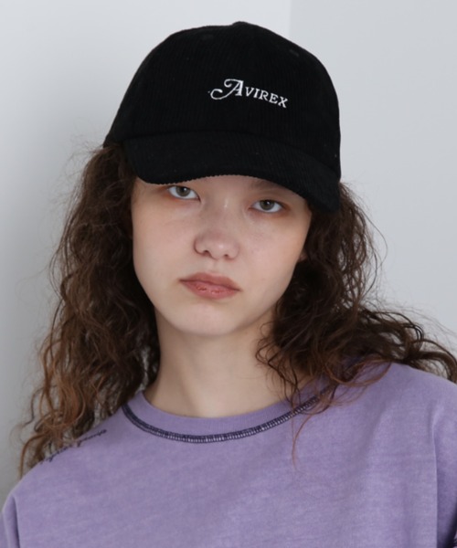 AVIREX（アヴィレックス）の「【直営店限定】CORDUROY LOGO CAP/コーデュロイロゴキャップ（キャップ・レディース・ブルー/オフホワイト/チャコールグレー・F）」の3枚目の写真