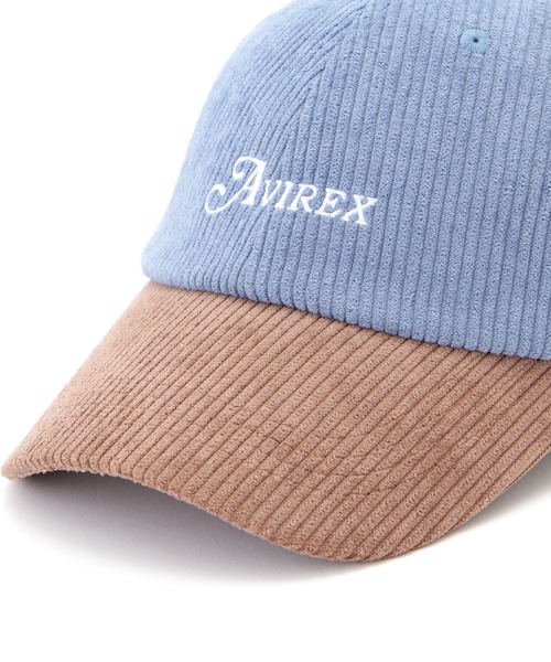 AVIREX（アヴィレックス）の「【直営店限定】CORDUROY LOGO CAP/コーデュロイロゴキャップ（キャップ・レディース・ブルー/オフホワイト/チャコールグレー・F）」の6枚目の写真