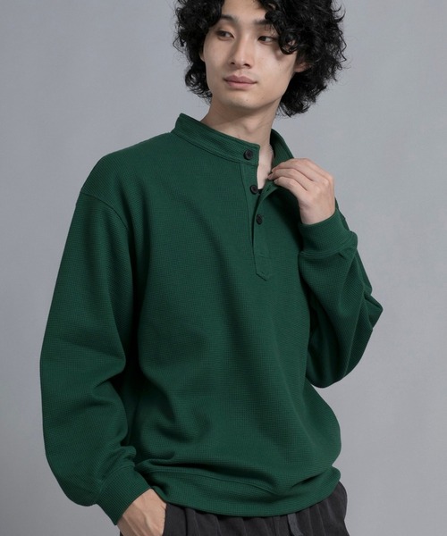 aimoha（アイモハ）の「aimoha men Modern Heritage Henley Pullover（スウェット・メンズ・ブラック/チョコ/ブルー/グリーン・MEDIUM/LARGE/X-LARGE/XX-LARGE/XXX-LARGE）」の3枚目の写真