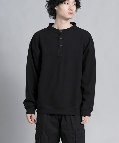 aimoha（アイモハ）の「aimoha men Modern Heritage Henley Pullover（スウェット・メンズ・ブラック/チョコ/ブルー/グリーン・MEDIUM/LARGE/X-LARGE/XX-LARGE/XXX-LARGE）」の6枚目の写真