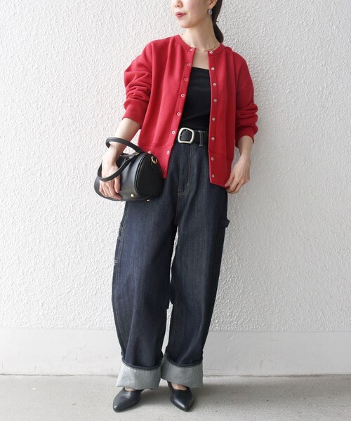 WEB限定】SHIPS any: USA コットン 裏起毛 コンパクト スナップ