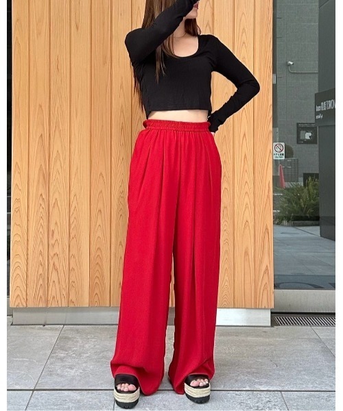 AMAIL（アマイル）の「Jaefun easy pants（その他パンツ・レディース・ブラック/レオパード/レッド・M/S）」の7枚目の写真