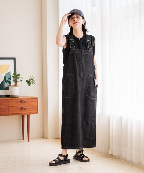 studio CLIP（スタディオクリップ）の「ジャンパースカート[プチサイズあり]（ワンピース・レディース・ブラック/ブルー・LARGE/MEDIUM/PF）」の5枚目の写真