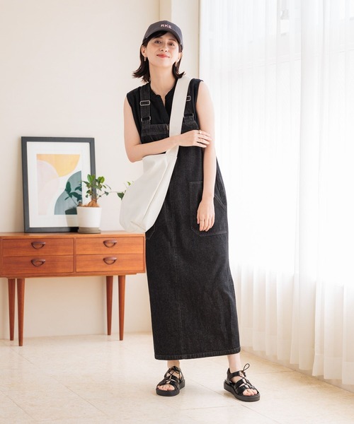 studio CLIP（スタディオクリップ）の「ジャンパースカート[プチサイズあり]（ワンピース・レディース・ブラック/ブルー・LARGE/MEDIUM/PF）」の9枚目の写真