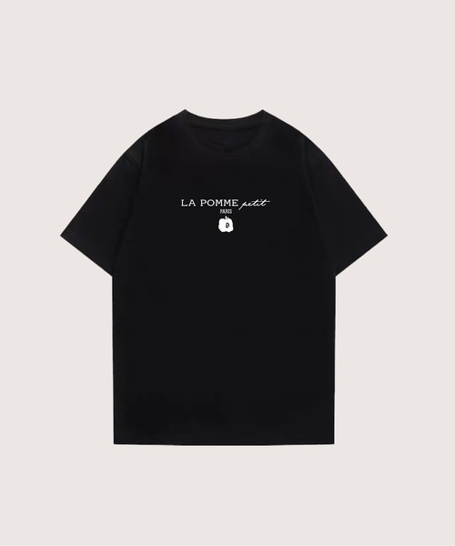 LA POMME petit(ラポミ・プチ)の「LA POMME petit PARIS T(Tシャツ/カットソー・レディース・ホワイト/ブラック・SMALL/MEDIUM)」の1枚目の写真