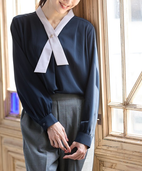 配色ボウタイブラウス（シャツ/ブラウス）｜Honeys（ハニーズ）の