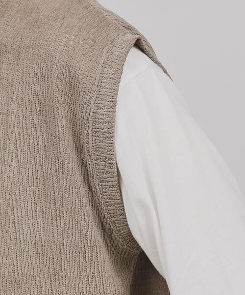 tk.TAKEO KIKUCHI(ティーケータケオキクチ)の「◆【2点セット】モールベスト&カットソー(ベスト・メンズ・チャコールグレー/サンドベージュ/ネイビー・04/03/02)」の8枚目の写真