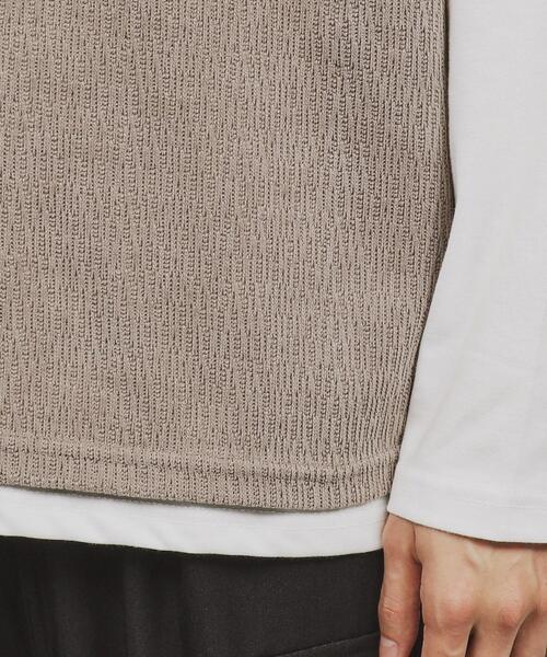 tk.TAKEO KIKUCHI(ティーケータケオキクチ)の「◆【2点セット】モールベスト&カットソー(ベスト・メンズ・チャコールグレー/サンドベージュ/ネイビー・04/03/02)」の10枚目の写真