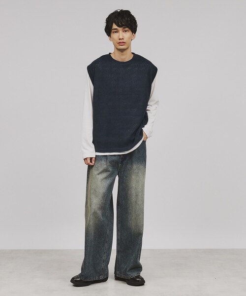 tk.TAKEO KIKUCHI(ティーケータケオキクチ)の「◆【2点セット】モールベスト&カットソー(ベスト・メンズ・チャコールグレー/サンドベージュ/ネイビー・04/03/02)」の22枚目の写真