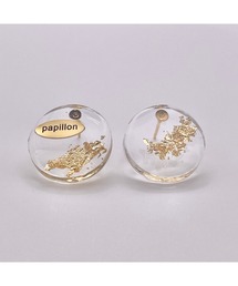 【papillon】ロゴプレート金箔デザインピアス (MA)