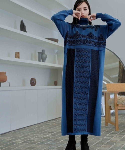 HARE（ハレ）の「ブロックガラニットワンピース(HARE)（ワンピース