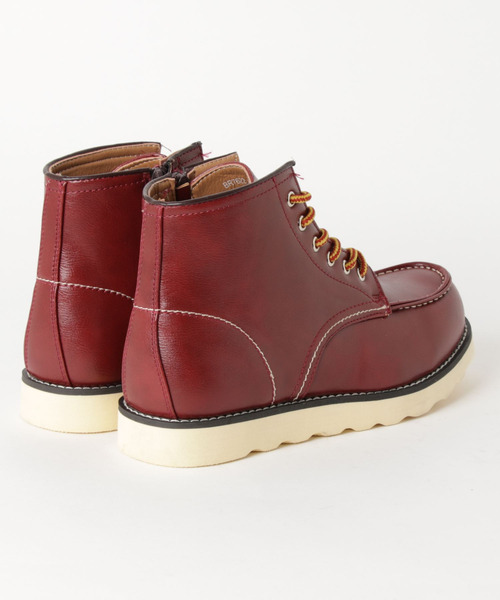 ARCADE（アーケード）の「モカシントゥーワークブーツ　サイドジップ付き (替えヒモ付き)（ブーツ・メンズ・ワインレッド/ブラック/ブラウン・25.5cm/26.5cm/26.0cm/27.0cm/28.0cm）」の4枚目の写真