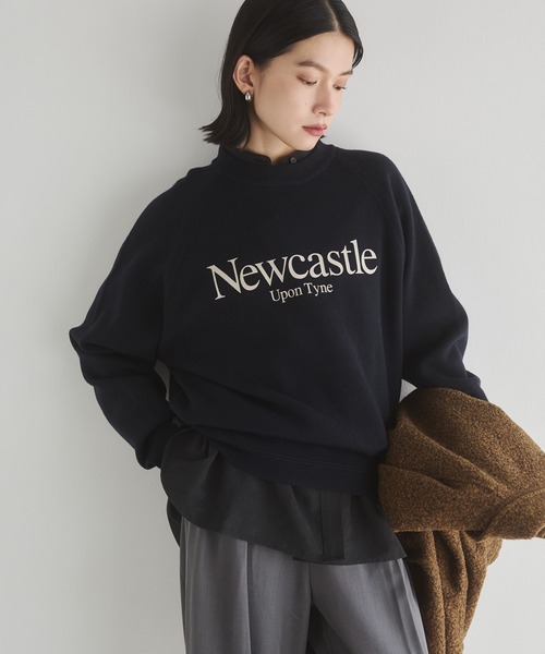 hunch(ハンチ)の「【WEB限定/別注】【新色追加】ソフトタッチ ロゴニット(ニット/セーター・レディース・カーキ系/ブルー系その他/オートミール/ベージュ系その他2/杢グレー/チャコールグレー×ブラック/ブラック系その他/ブラウン系その他/ネイビー系・FREE)」の9枚目の写真