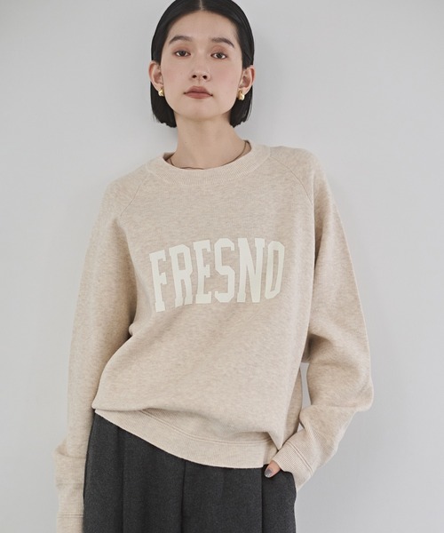 hunch(ハンチ)の「【WEB限定/別注】【新色追加】ソフトタッチ ロゴニット(ニット/セーター・レディース・カーキ系/ブルー系その他/オートミール/ベージュ系その他2/杢グレー/チャコールグレー×ブラック/ブラック系その他/ブラウン系その他/ネイビー系・FREE)」の6枚目の写真