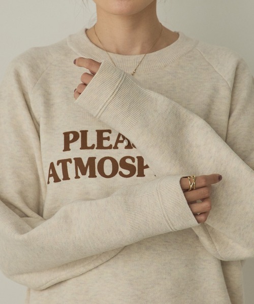 hunch(ハンチ)の「【WEB限定/別注】【新色追加】ソフトタッチ ロゴニット(ニット/セーター・レディース・カーキ系/ブルー系その他/オートミール/ベージュ系その他2/杢グレー/チャコールグレー×ブラック/ブラック系その他/ブラウン系その他/ネイビー系・FREE)」の17枚目の写真