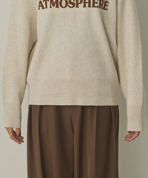 hunch(ハンチ)の「【WEB限定/別注】【新色追加】ソフトタッチ ロゴニット(ニット/セーター・レディース・カーキ系/ブルー系その他/オートミール/ベージュ系その他2/杢グレー/チャコールグレー×ブラック/ブラック系その他/ブラウン系その他/ネイビー系・FREE)」の18枚目の写真