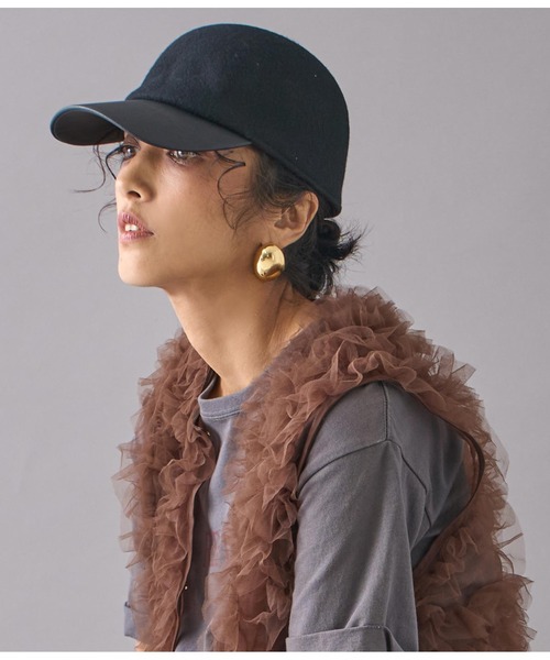 Settimissimo（セッティミッシモ）の「フェルトレザータッチコンビキャップ（キャップ・レディース・ブラック/グレー・FREE）」の4枚目の写真