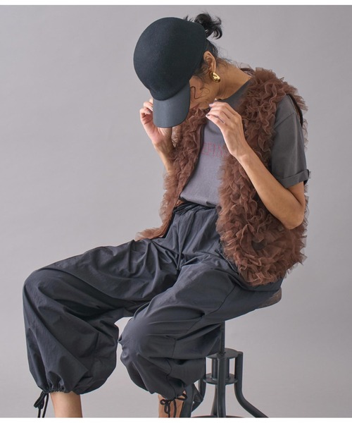 Settimissimo（セッティミッシモ）の「フェルトレザータッチコンビキャップ（キャップ・レディース・ブラック/グレー・FREE）」の5枚目の写真