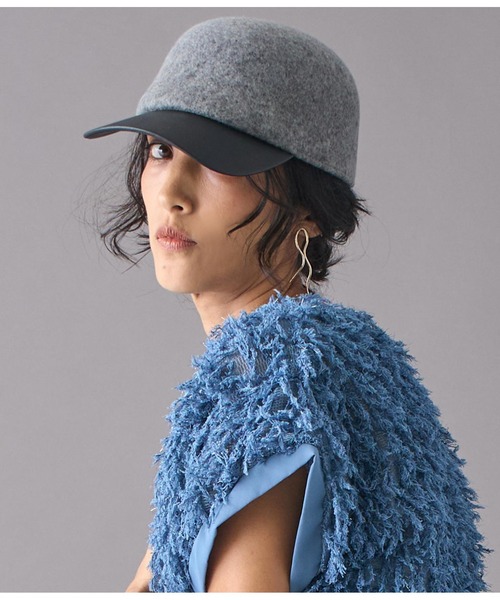 Settimissimo（セッティミッシモ）の「フェルトレザータッチコンビキャップ（キャップ・レディース・ブラック/グレー・FREE）」の7枚目の写真