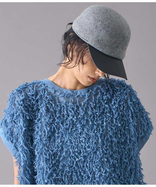 Settimissimo（セッティミッシモ）の「フェルトレザータッチコンビキャップ（キャップ・レディース・ブラック/グレー・FREE）」の8枚目の写真