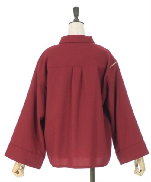 axes femme(アクシーズファム)の「ショルダージップビッグシャツ(シャツ/ブラウス・レディース・ワイン/ブラック/ホワイト・FREE)」の14枚目の写真