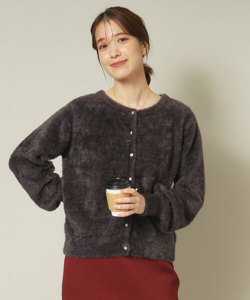 ITS'DEMO(イッツデモ)の「◆【手洗い可】フェザーヤーンクルーカーディガン(カーディガン/ボレロ・レディース・オフホワイト/チャコールグレー/ピンク/ベージュ・00)」の9枚目の写真