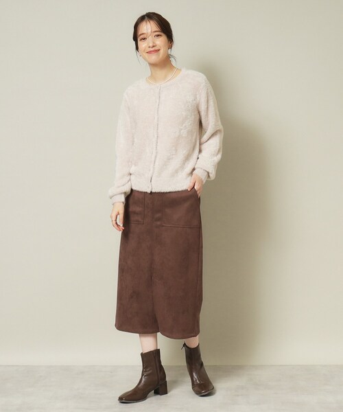 ITS'DEMO(イッツデモ)の「◆【手洗い可】フェザーヤーンクルーカーディガン(カーディガン/ボレロ・レディース・オフホワイト/チャコールグレー/ピンク/ベージュ・00)」の14枚目の写真