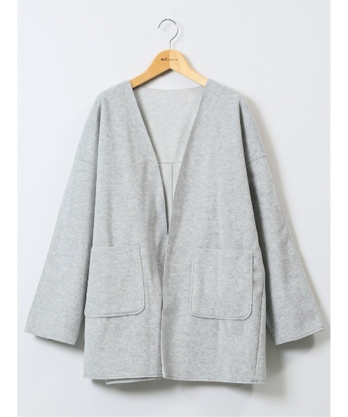 m.f.editorial（エムエフエディトリアル）の「【ゆったり ポケット付き】m.f.エディトリアル レディース 両面起毛 ニットコーディガン（カーディガン/ボレロ・レディース・ベージュ/グレー・LARGE/MEDIUM）」の6枚目の写真