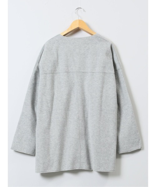 m.f.editorial（エムエフエディトリアル）の「【ゆったり ポケット付き】m.f.エディトリアル レディース 両面起毛 ニットコーディガン（カーディガン/ボレロ・レディース・ベージュ/グレー・LARGE/MEDIUM）」の7枚目の写真