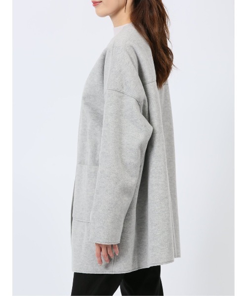 m.f.editorial（エムエフエディトリアル）の「【ゆったり ポケット付き】m.f.エディトリアル レディース 両面起毛 ニットコーディガン（カーディガン/ボレロ・レディース・ベージュ/グレー・LARGE/MEDIUM）」の10枚目の写真