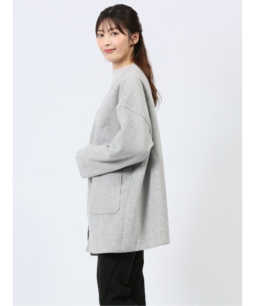 m.f.editorial（エムエフエディトリアル）の「【ゆったり ポケット付き】m.f.エディトリアル レディース 両面起毛 ニットコーディガン（カーディガン/ボレロ・レディース・ベージュ/グレー・LARGE/MEDIUM）」の13枚目の写真