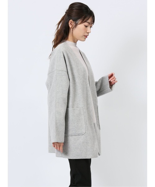 m.f.editorial（エムエフエディトリアル）の「【ゆったり ポケット付き】m.f.エディトリアル レディース 両面起毛 ニットコーディガン（カーディガン/ボレロ・レディース・ベージュ/グレー・LARGE/MEDIUM）」の15枚目の写真