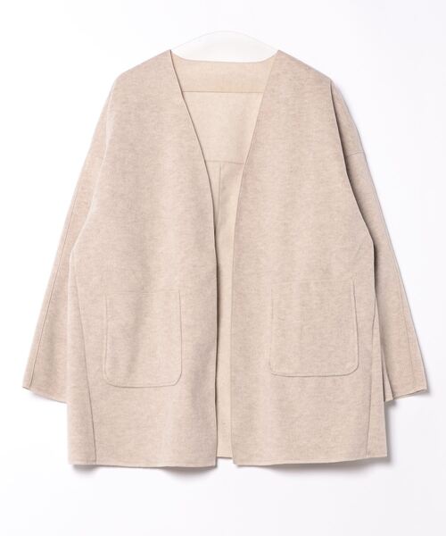 m.f.editorial（エムエフエディトリアル）の「【ゆったり ポケット付き】m.f.エディトリアル レディース 両面起毛 ニットコーディガン（カーディガン/ボレロ・レディース・ベージュ/グレー・LARGE/MEDIUM）」の17枚目の写真