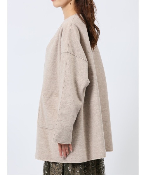 m.f.editorial（エムエフエディトリアル）の「【ゆったり ポケット付き】m.f.エディトリアル レディース 両面起毛 ニットコーディガン（カーディガン/ボレロ・レディース・ベージュ/グレー・LARGE/MEDIUM）」の21枚目の写真