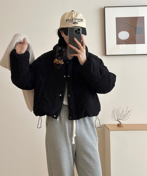 by muni:r（バイ ムニール）の「コーデュロイボタンダウンジャケット（ダウンジャケット/コート・レディース・ブラック/クリーム/ホワイト・FREE）」の10枚目の写真