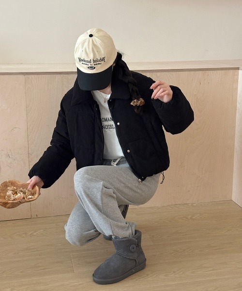 by muni:r（バイ ムニール）の「コーデュロイボタンダウンジャケット（ダウンジャケット/コート・レディース・ブラック/クリーム/ホワイト・FREE）」の17枚目の写真