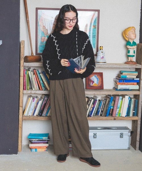 niko and...(ニコアンド)の「ケーブルステッチニットプルオーバー(ニット/セーター・レディース・ライトグリーン/アイボリー/ブラック/グレー・MEDIUM/LARGE)」の12枚目の写真