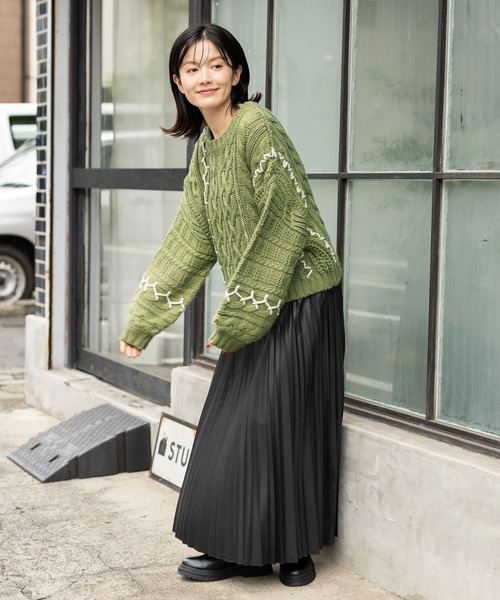 セール】ケーブルステッチニットプルオーバー（ニット/セーター