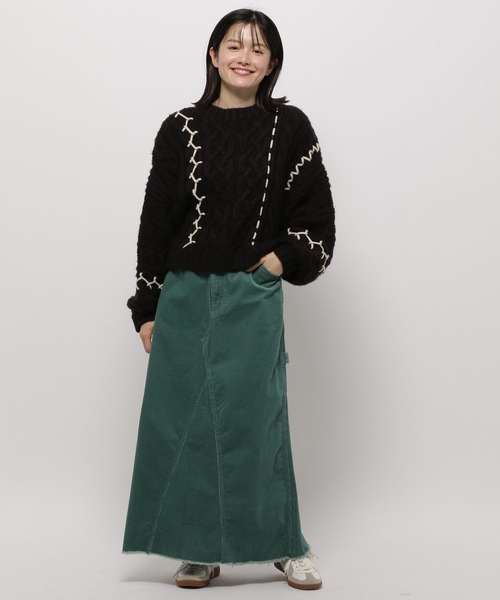 niko and...(ニコアンド)の「ケーブルステッチニットプルオーバー(ニット/セーター・レディース・ライトグリーン/アイボリー/ブラック/グレー・MEDIUM/LARGE)」の22枚目の写真