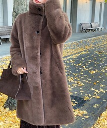 LAULEN（ローレン）の「stand collar fur coat /スタンドカラーボタン