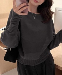 オフショル ニット オフショルダー」に該当するグレー/灰色系の