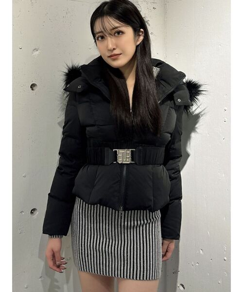 GYDA(ジェイダ)の「GYGYベルト付きショートダウンコート(ダウンジャケット/コート・レディース・ブラック・FREE)」の10枚目の写真
