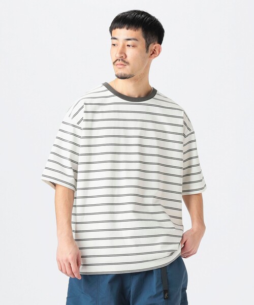 B:MING by BEAMS(ビーミングバイビームス)の「抗菌防臭 ボーダー クルーネック T シャツ(Tシャツ/カットソー・メンズ・ネイビー/チャコールグレー・S/M/L/XL)」の1枚目の写真