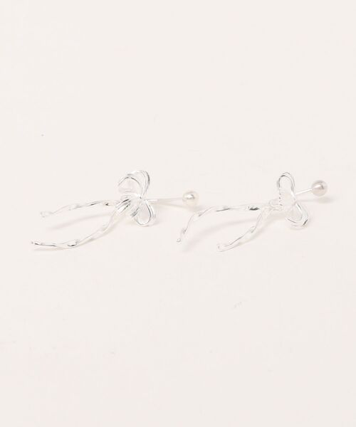 Burner(バーナー)の「【OKUOKU 0909】ロング リボンモチーフ ピアス 両耳用 oku-pierce-762792183836-7 Nn【RBTS】(ピアス(両耳用)・レディース・シルバー・FREE)」の5枚目の写真