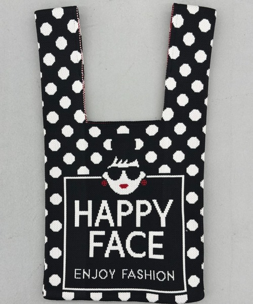 deux amour（ドゥーザムール）の「HAPPYFACE ドットバッグ（トートバッグ・レディース・ネイビー/ブラウン/レッド/ブラック・FREE）」の2枚目の写真