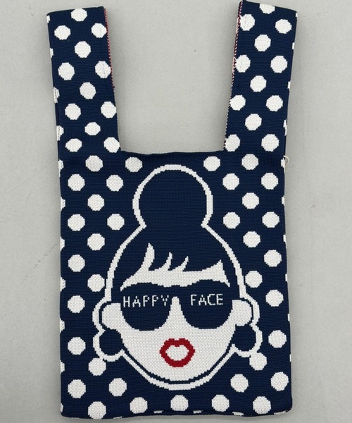 deux amour（ドゥーザムール）の「HAPPYFACE ドットバッグ（トートバッグ・レディース・ネイビー/ブラウン/レッド/ブラック・FREE）」の8枚目の写真