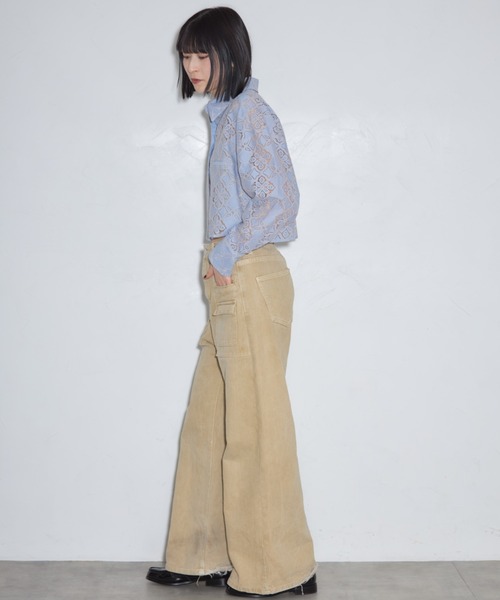 leimn(レイムン)の「クロップドレース刺繍シャツ(シャツ/ブラウス・レディース・ブルー/グレー/オフホワイト・M)」の21枚目の写真