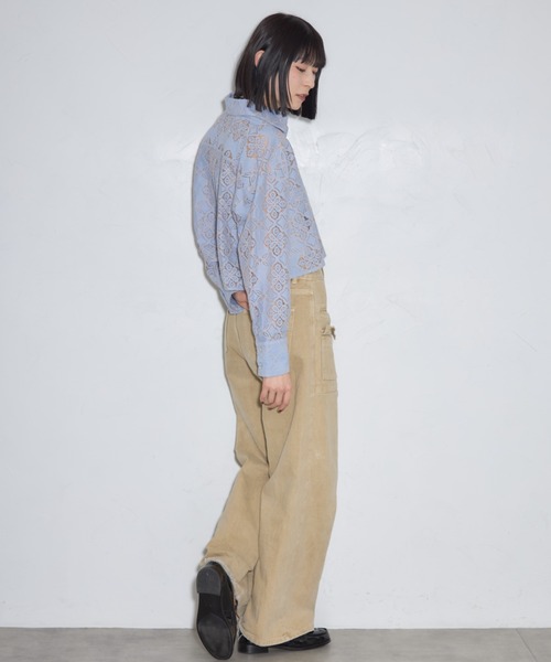 leimn(レイムン)の「クロップドレース刺繍シャツ(シャツ/ブラウス・レディース・ブルー/グレー/オフホワイト・M)」の20枚目の写真