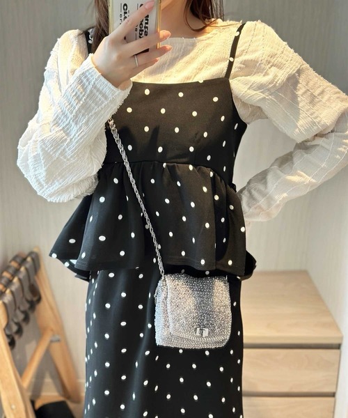 GeeRA(ジーラ)の「【新色追加/S-LL展開】楽ちん!細見えペプラムキャミワンピース(ワンピース・レディース・ブラック/グレー系その他/ベージュ/ブラック系その他/チャコール/ホワイト系その他/ブラック系その他2・LARGE/X-LARGE/MEDIUM/SMALL)」の15枚目の写真