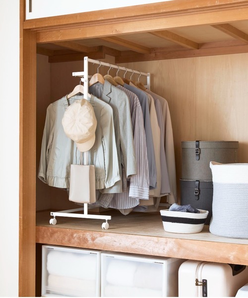 BIRTHDAY BAR（バースデイバー）の「tower 収納力アップハンガーラック 2段（収納グッズ・レディース・ホワイト/ブラック・フリー）」の7枚目の写真